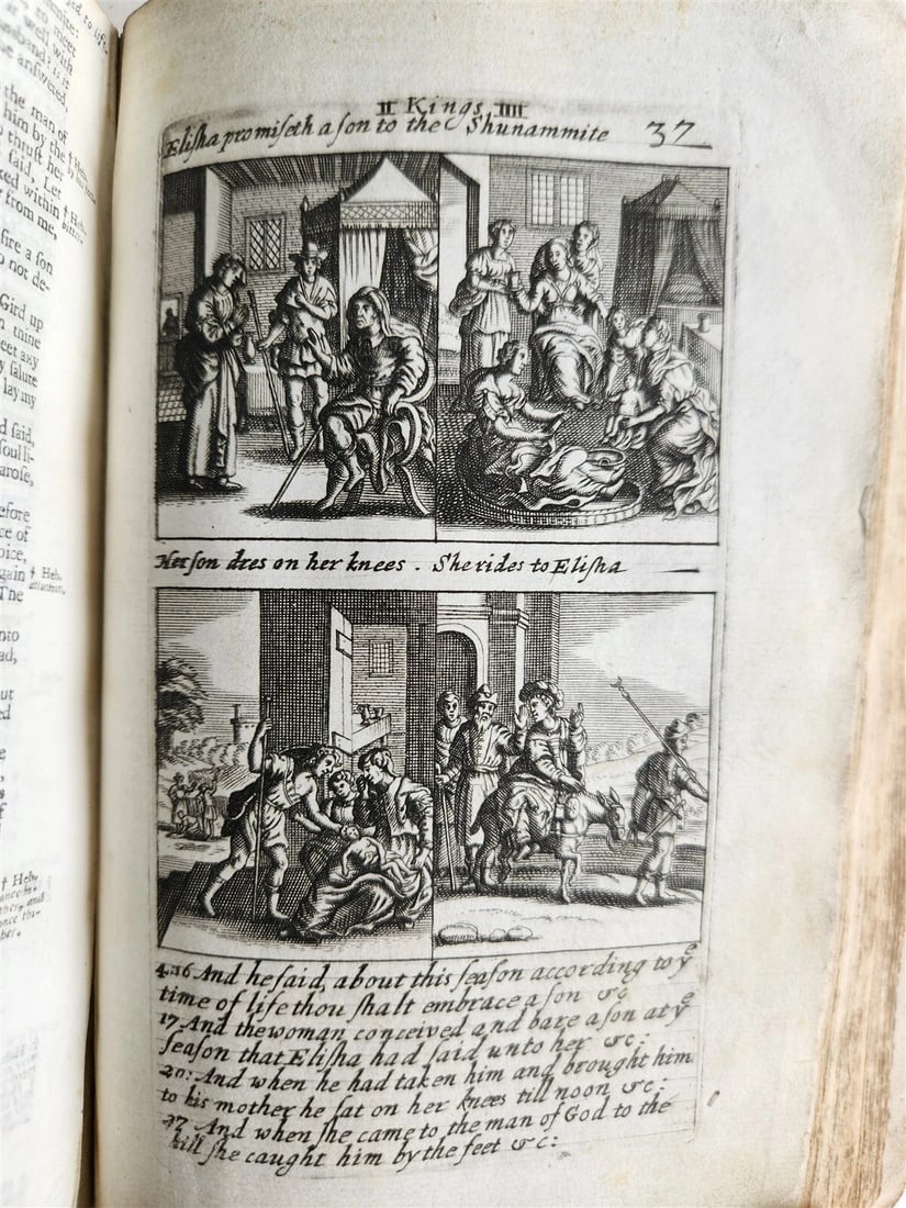 1695 BIBLE in ENGLISH OLD TESTAMENT antique ILLUSTRATED w/ NUMEROUS PLATES - 9
