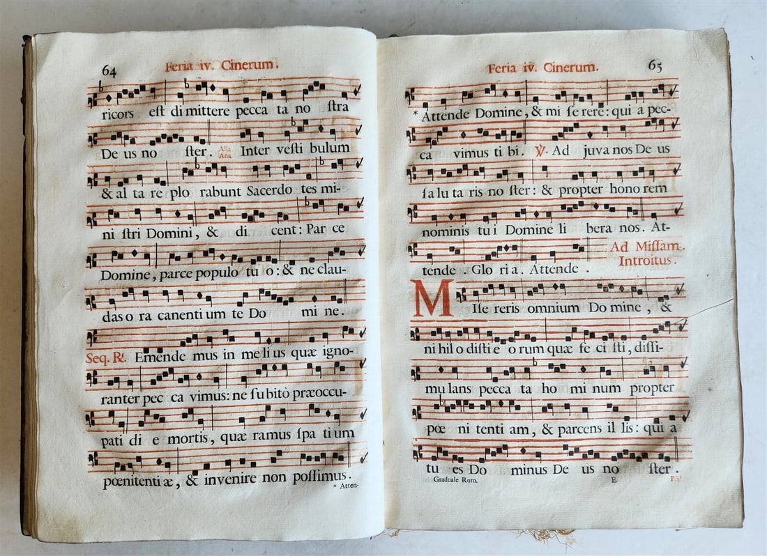 1789 GRADUALE ROMANUM antique ANTIPHONAL LARGE FOLIO 13 x 19" - 9