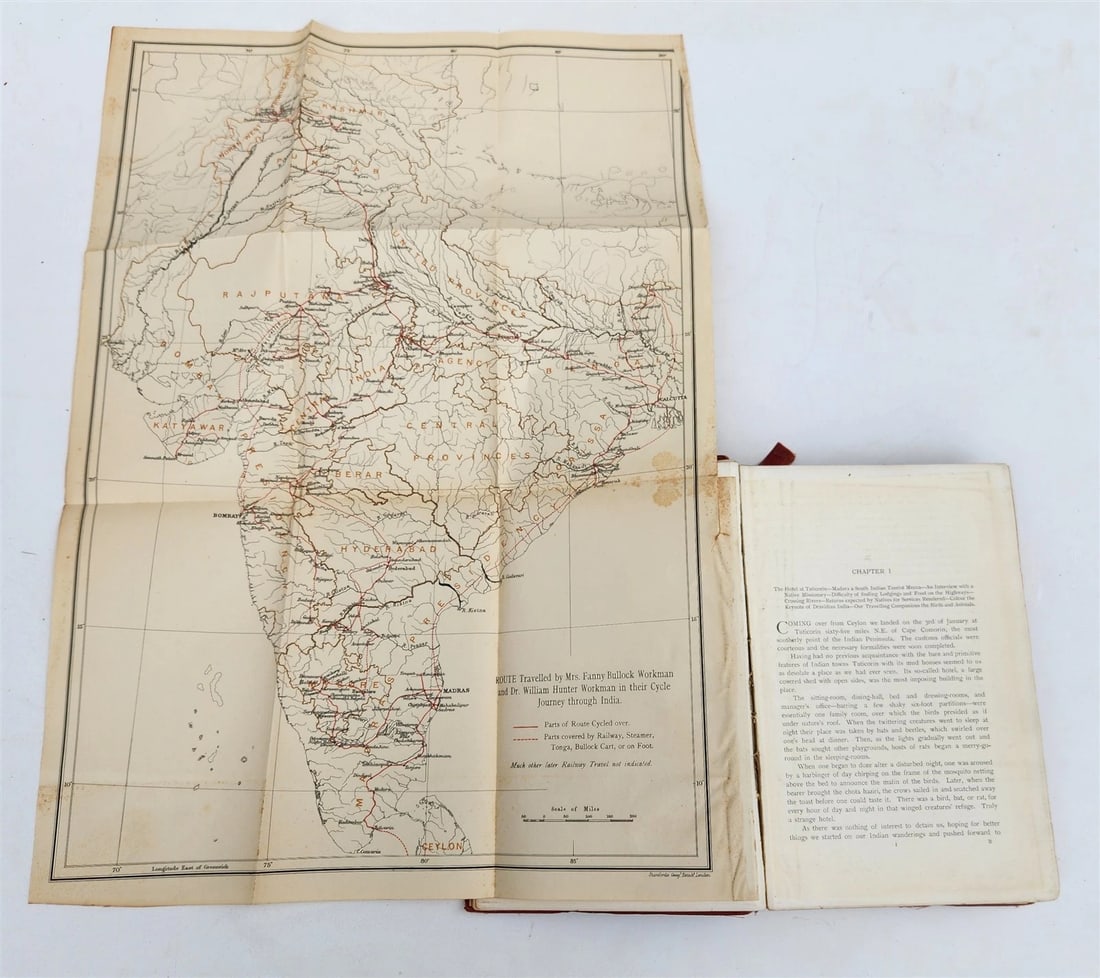 1904 Through Town & Jungle 14,000 Miles A-Wheel ... INDIA ILLUSTRATED antique - 3