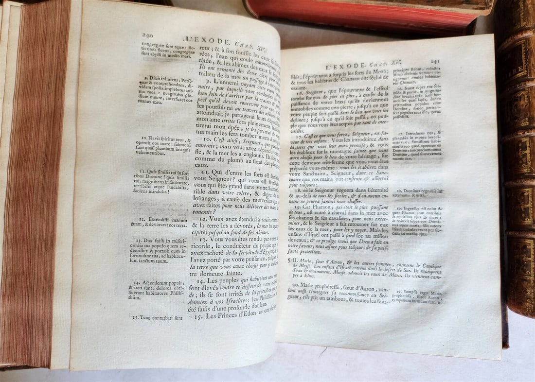 1750 BIBLE in FRENCH 6 VOLUMES antique ILLUSTRATED w/ 3 MAPS - 7