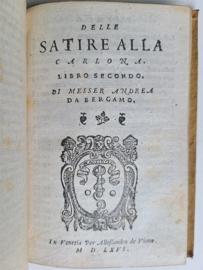 1566 SATIRICAL POETRY of ANDREA DA BERGAMO antique in ITALIAN - 3