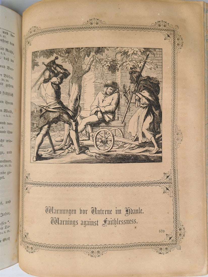 1870 BIBLE in GERMAN ILLUSTRATED Philadelphia AMERICANA antique w/ CLASPS - 17