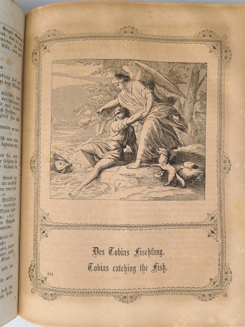 1870 BIBLE in GERMAN ILLUSTRATED Philadelphia AMERICANA antique w/ CLASPS - 19