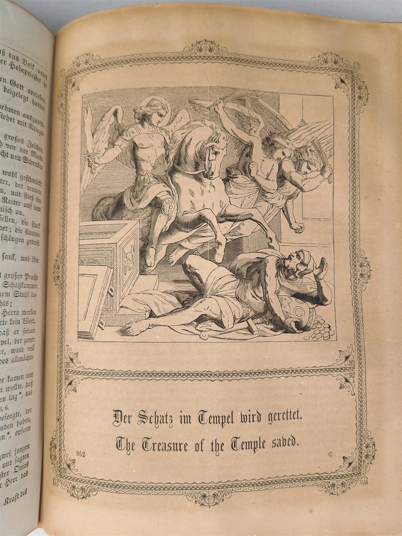 1870 BIBLE in GERMAN ILLUSTRATED Philadelphia AMERICANA antique w/ CLASPS - 20