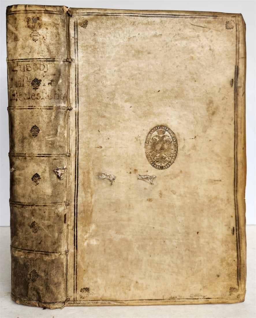 1581 HISTORIAE ECCLESIASTICAE SCRIPTORE GRAECI antique VELLUM BOUND FOLIO 16th C: Title: 1581 HISTORIAE ECCLESIASTICAE SCRIPTORE GRAECI antique VELLUM BOUND FOLIO 16th C Description: Historiae ecclesiasticae scriptores graeci by Ioanne Christophorsono Cologne; 1581 Folio: 9 by 14" 