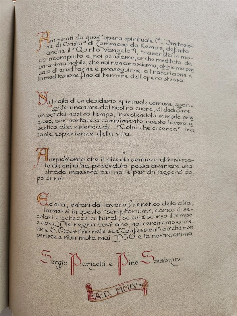 MANUSCRIPT in ITALIAN IMITATIO CHRISTI VELLUM BOUND - 18