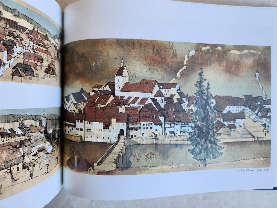 1987 LANDSCAPE LITHOGRAPHS by PIERRE BICHET vintage ART folio ALBUM in FRENCH - 9