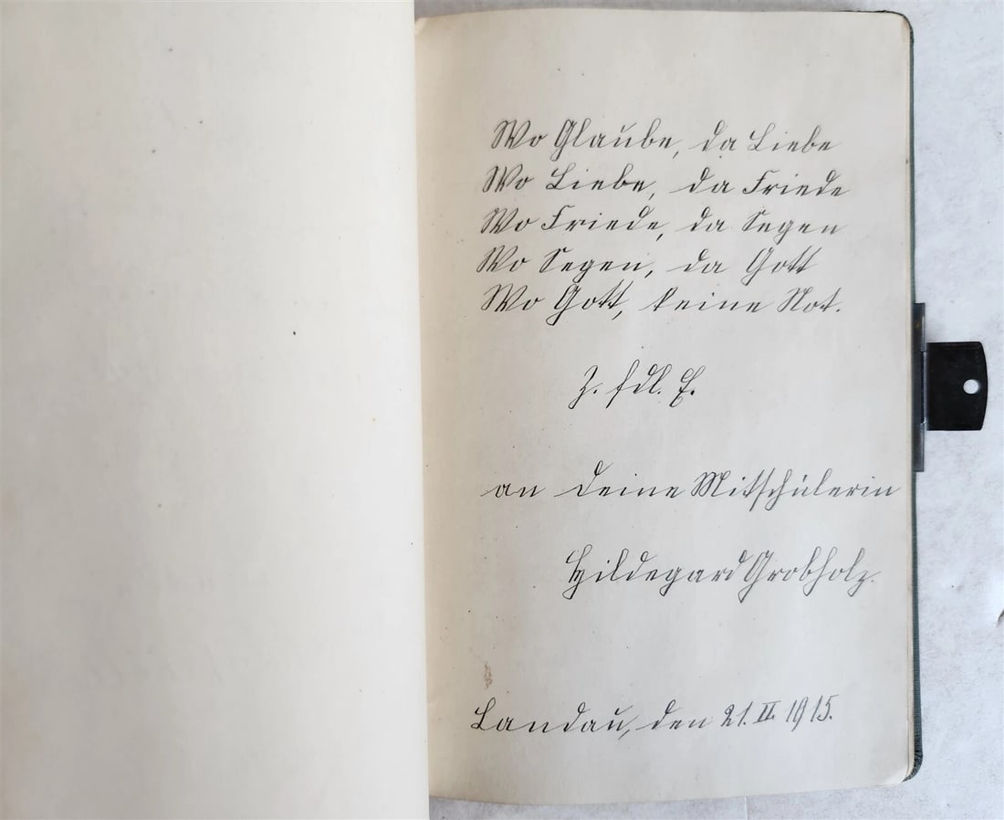 1855 ALBUM AMICORUM - MANUSCRIPT POETRY GERMAN BOOK antique ILLUSTRATED Landau - 12