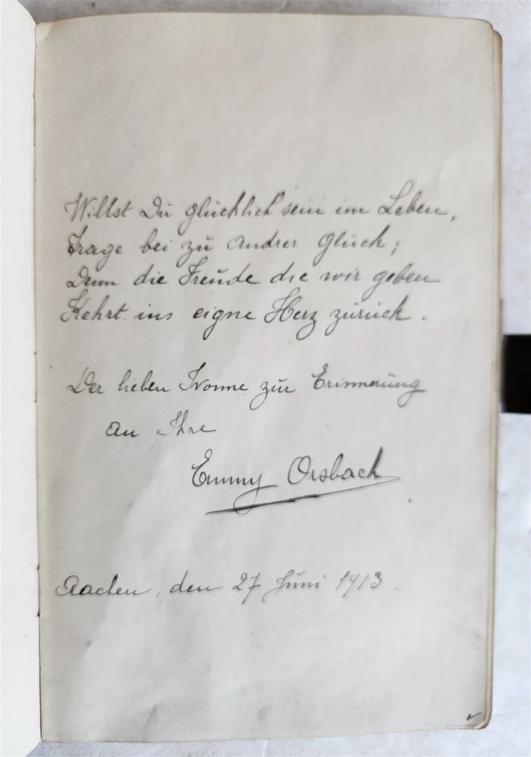 1855 ALBUM AMICORUM - MANUSCRIPT POETRY GERMAN BOOK antique ILLUSTRATED Landau - 3