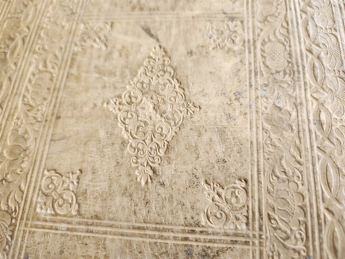 1735 BIBLE in GERMAN & LATIN antique HAND TOOLED PIGSKIN BOUND FOLIO - 5