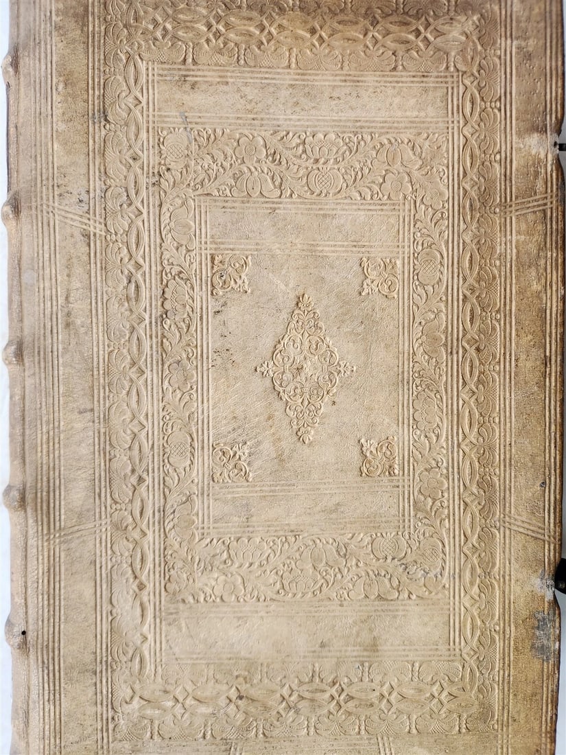 1735 BIBLE in GERMAN & LATIN antique HAND TOOLED PIGSKIN BOUND FOLIO - 6