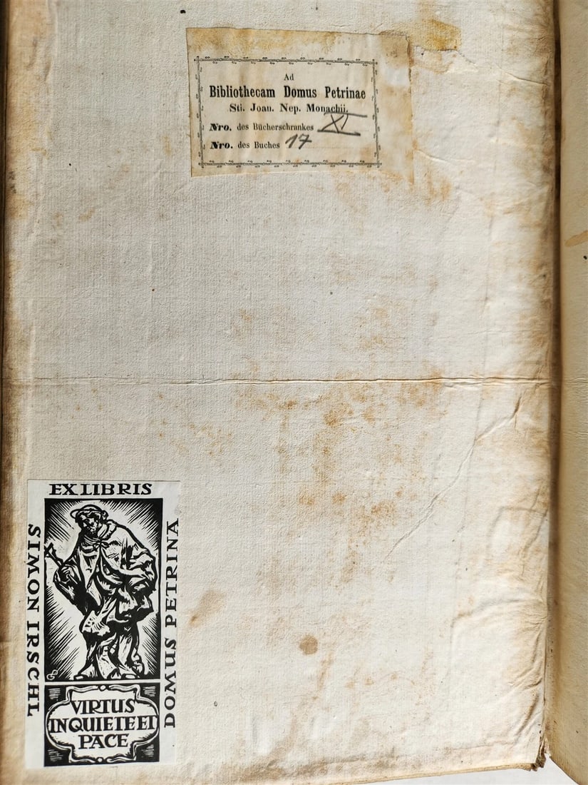 1735 BIBLE in GERMAN & LATIN antique HAND TOOLED PIGSKIN BOUND FOLIO - 7
