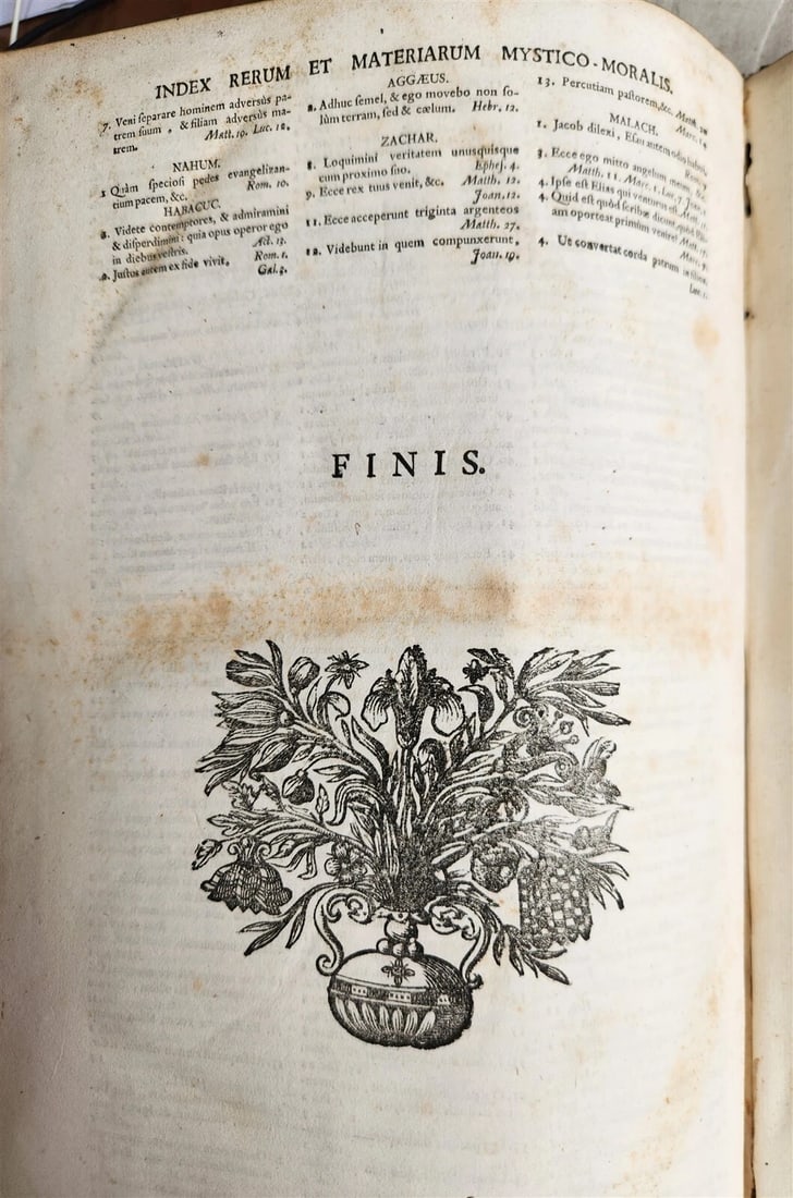 1735 BIBLE in GERMAN & LATIN antique HAND TOOLED PIGSKIN BOUND FOLIO - 8