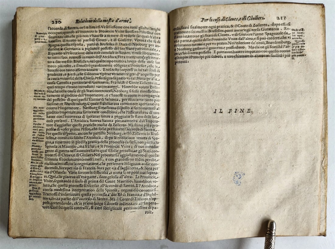 1667 RELATIONI DEL CARDINALE BENTIVOGLIO antique VELLUM BOUND w/MANUSCRIPT TITLE - 4