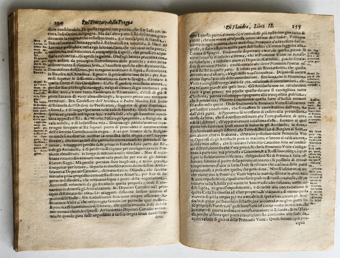 1667 RELATIONI DEL CARDINALE BENTIVOGLIO antique VELLUM BOUND w/MANUSCRIPT TITLE - 5