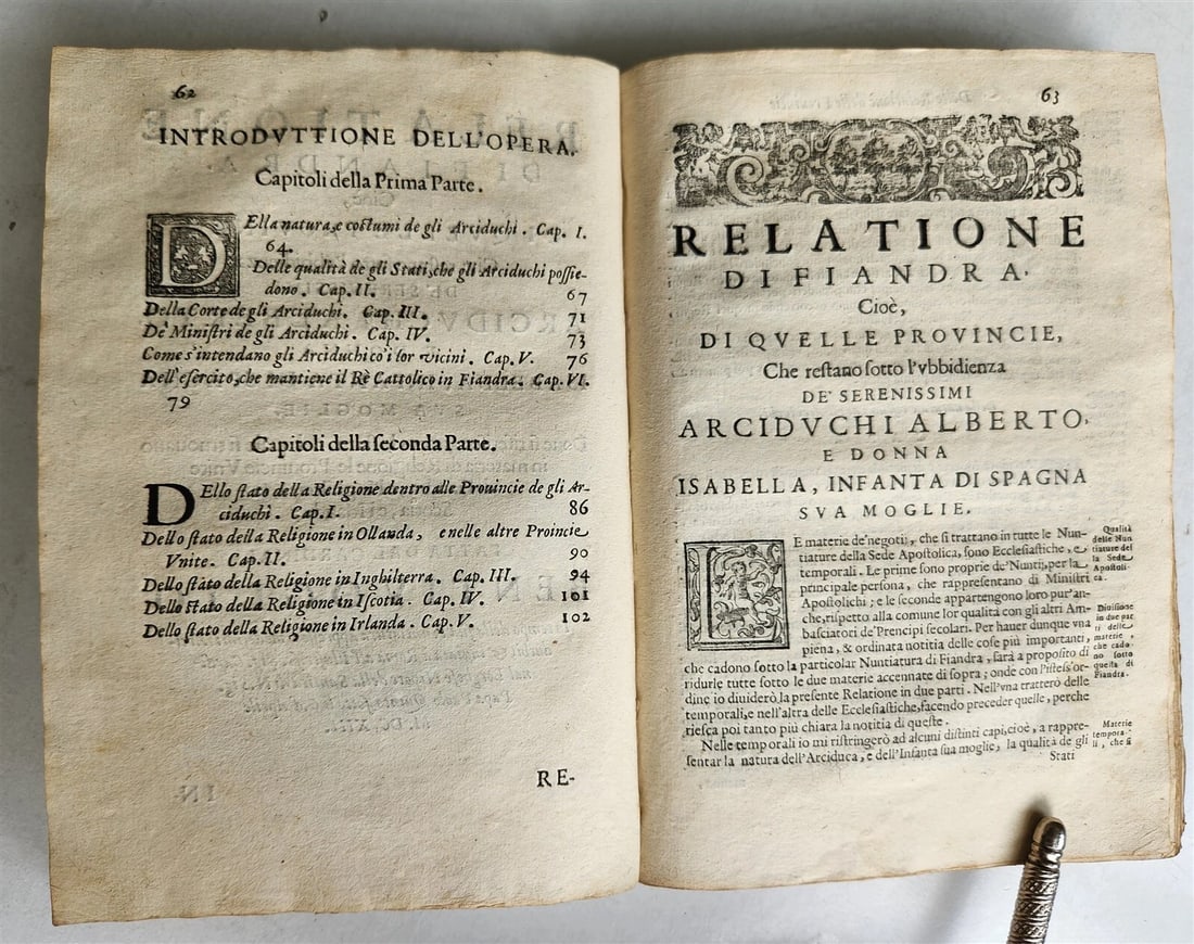 1667 RELATIONI DEL CARDINALE BENTIVOGLIO antique VELLUM BOUND w/MANUSCRIPT TITLE - 9