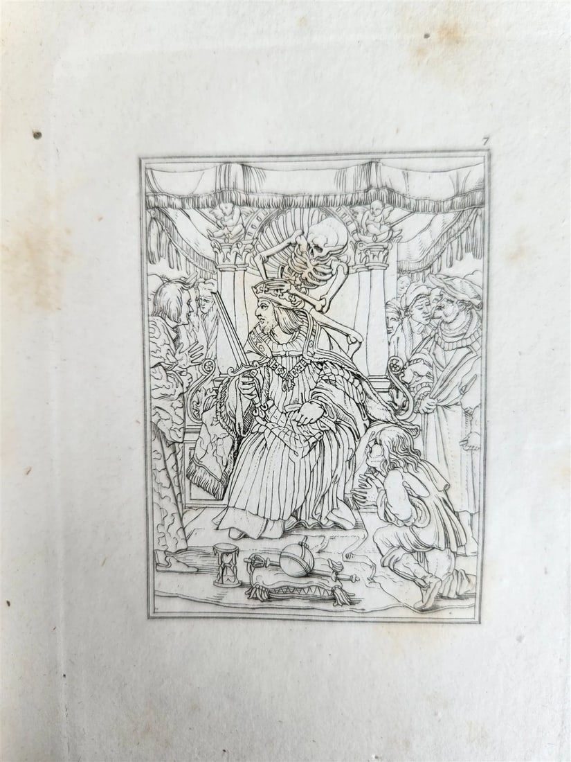 1831 DANCE of DEATH POEM 48 ETCHINGS by HOLBEIN antique Der Todtentanz Bechstein - 10