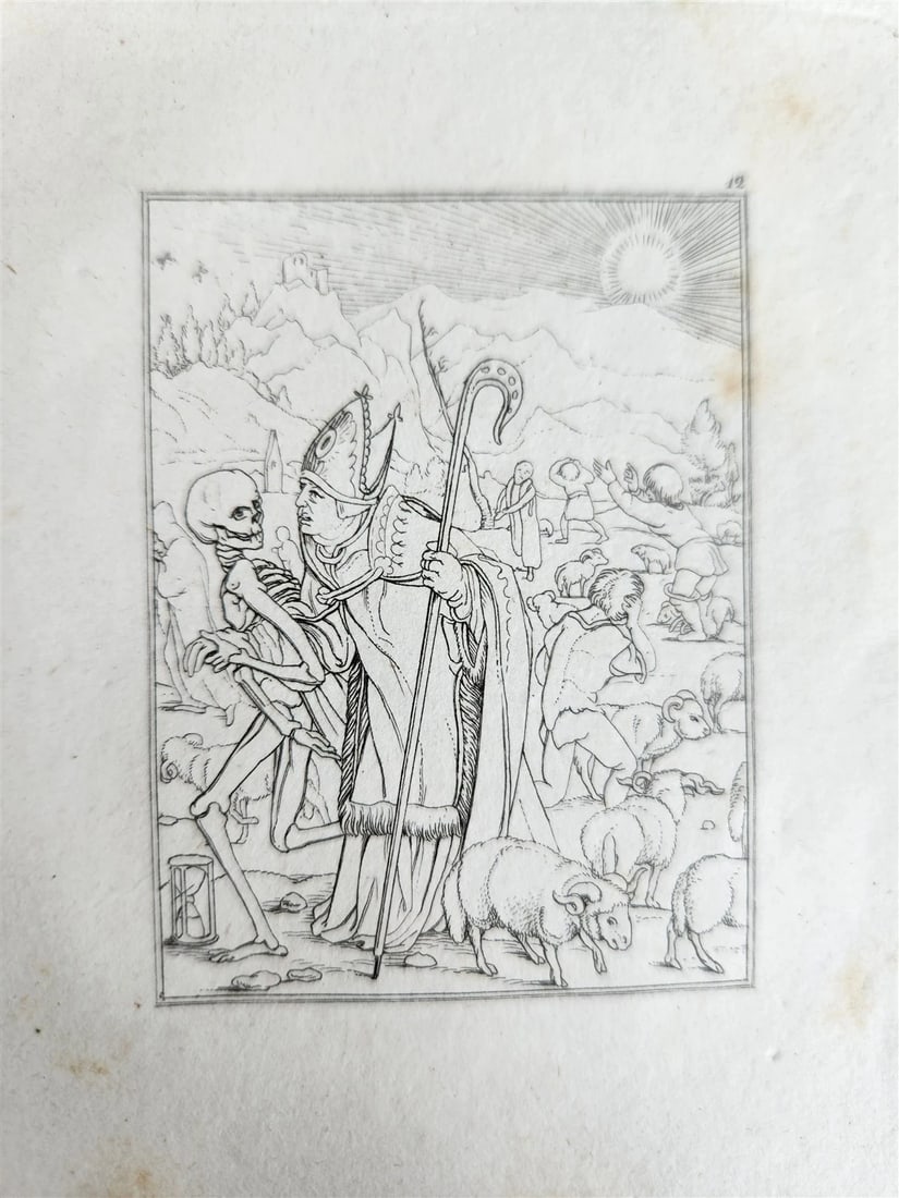 1831 DANCE of DEATH POEM 48 ETCHINGS by HOLBEIN antique Der Todtentanz Bechstein - 11