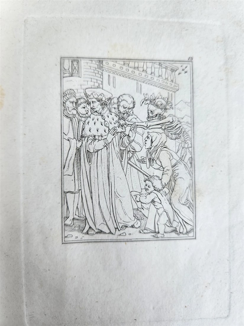 1831 DANCE of DEATH POEM 48 ETCHINGS by HOLBEIN antique Der Todtentanz Bechstein - 13