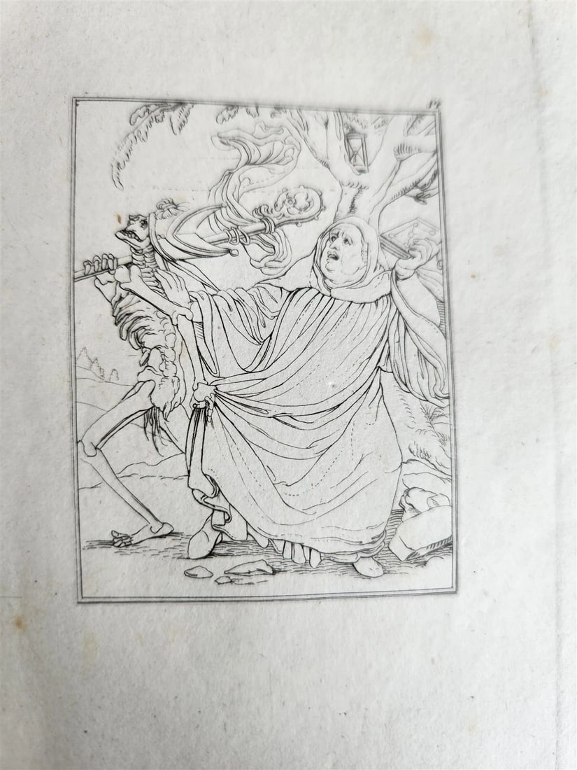 1831 DANCE of DEATH POEM 48 ETCHINGS by HOLBEIN antique Der Todtentanz Bechstein - 14