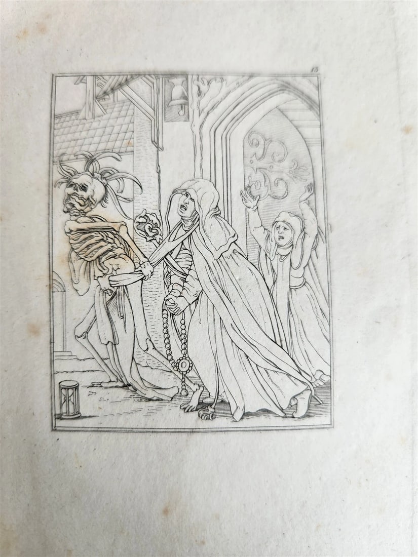 1831 DANCE of DEATH POEM 48 ETCHINGS by HOLBEIN antique Der Todtentanz Bechstein - 15