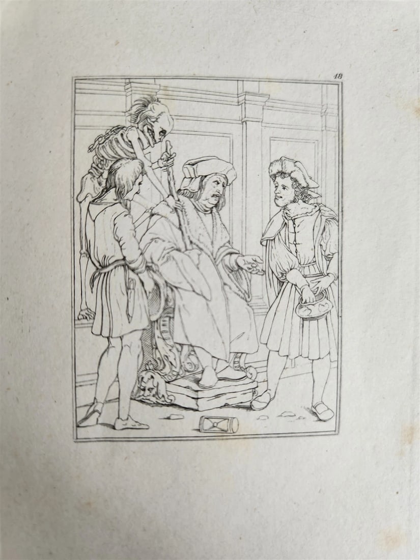 1831 DANCE of DEATH POEM 48 ETCHINGS by HOLBEIN antique Der Todtentanz Bechstein - 17