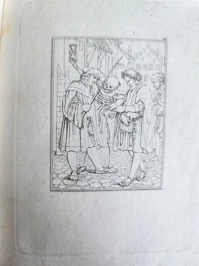1831 DANCE of DEATH POEM 48 ETCHINGS by HOLBEIN antique Der Todtentanz Bechstein - 18