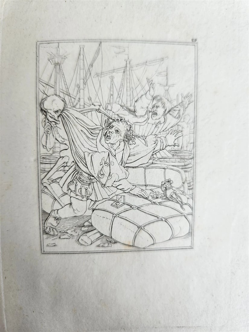 1831 DANCE of DEATH POEM 48 ETCHINGS by HOLBEIN antique Der Todtentanz Bechstein - 20