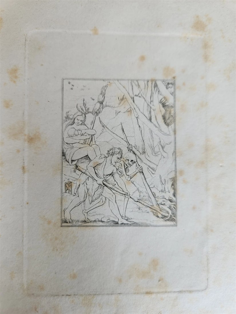 1831 DANCE of DEATH POEM 48 ETCHINGS by HOLBEIN antique Der Todtentanz Bechstein - 6
