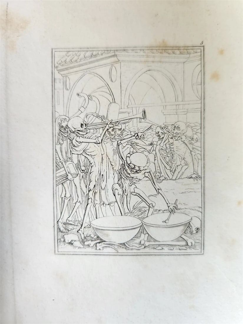 1831 DANCE of DEATH POEM 48 ETCHINGS by HOLBEIN antique Der Todtentanz Bechstein - 7