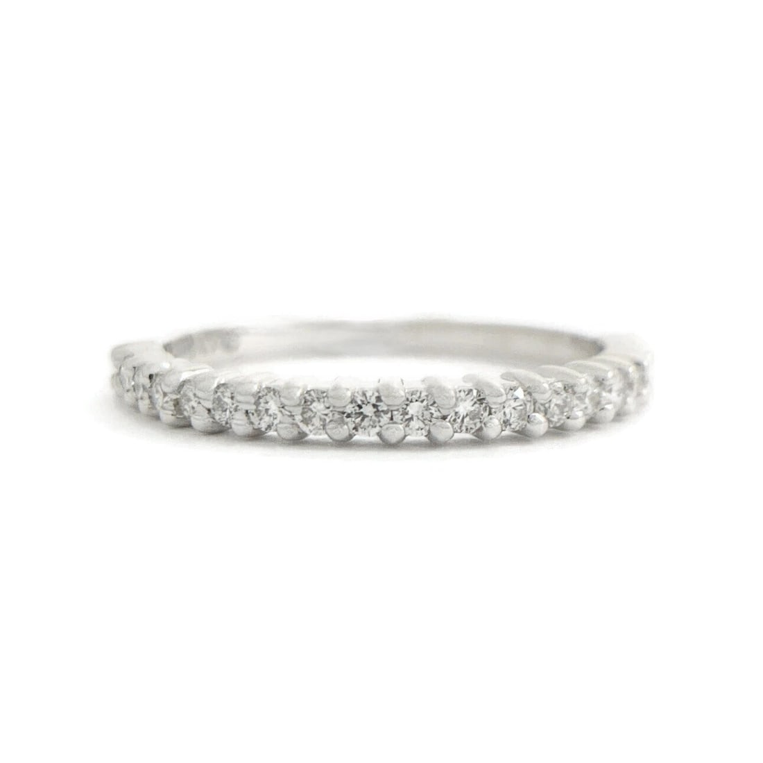 Round Diamond Wedding Band Ring 14K White Gold, .35 CTW: Round Diamond Wedding Band Ring 14K White Gold, .35 CTW This is a beautiful and stunning ring that can be worn as a statement ring or wedding band! Don't hesitate to ask any questions! Diamonds: 19