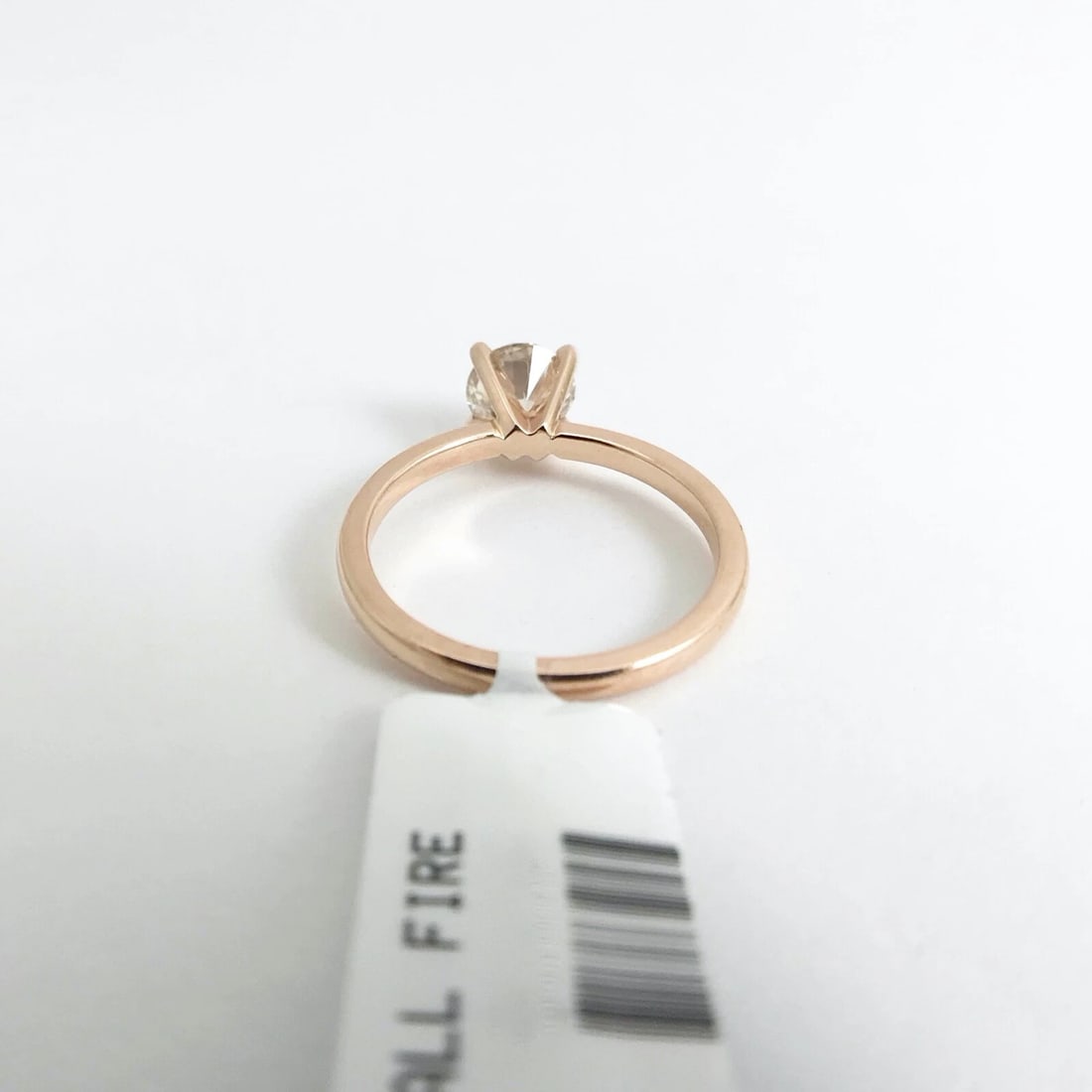Round Solitaire Diamond Engagement Ring 14K Pink Rose Gold .90 CT, 2.44 Grams - 9