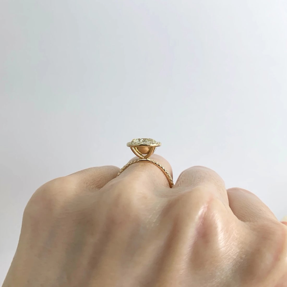 GIA Round Halo Yellow Diamond Engagement Ring 18K Yellow Gold 2.41 CTW - 5