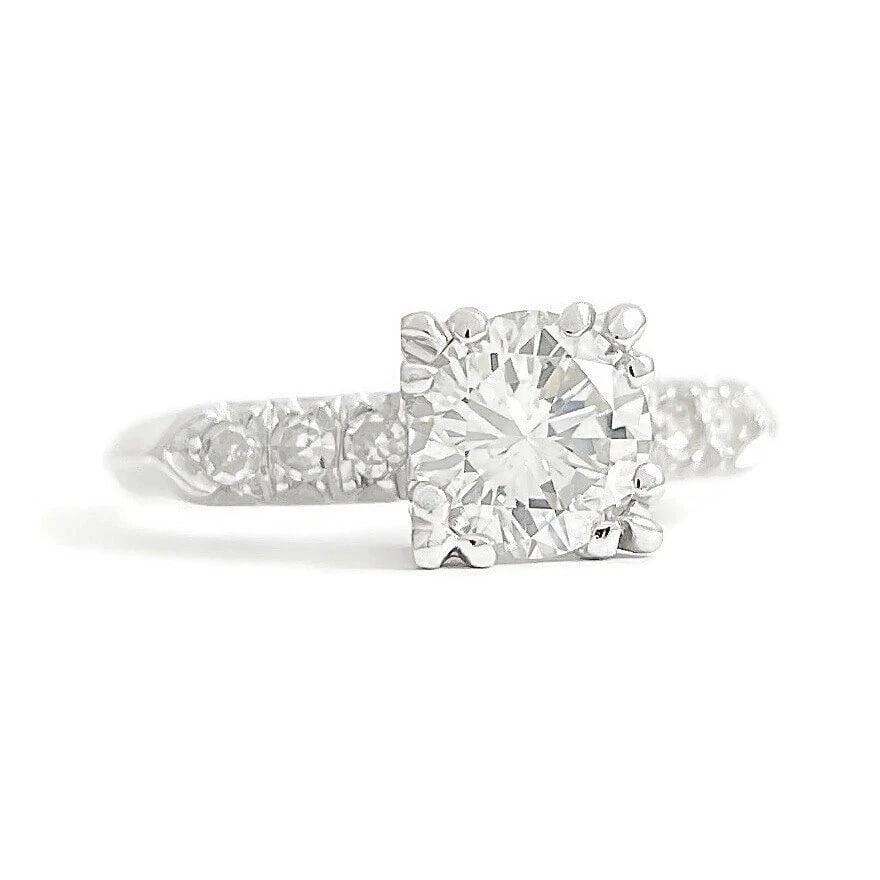 Round Fishtail-Set Diamond Engagement Ring Platinum 1.31 CTW: Round Fishtail-Set Diamond Engagement Ring Platinum 1.31 CTW This is a beautiful diamond engagement ring! Please let us know if you have any questions. Diamonds: 1.31 ctw; 1 round brilliant cut 1.16