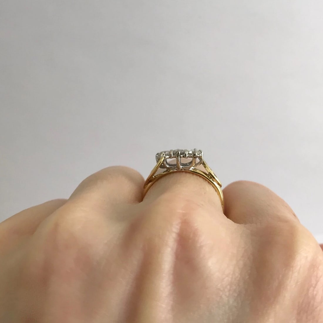Round 3-Stone Diamond Ring 18K Yellow Gold, .35 CTW, 2.57 Grams - 5