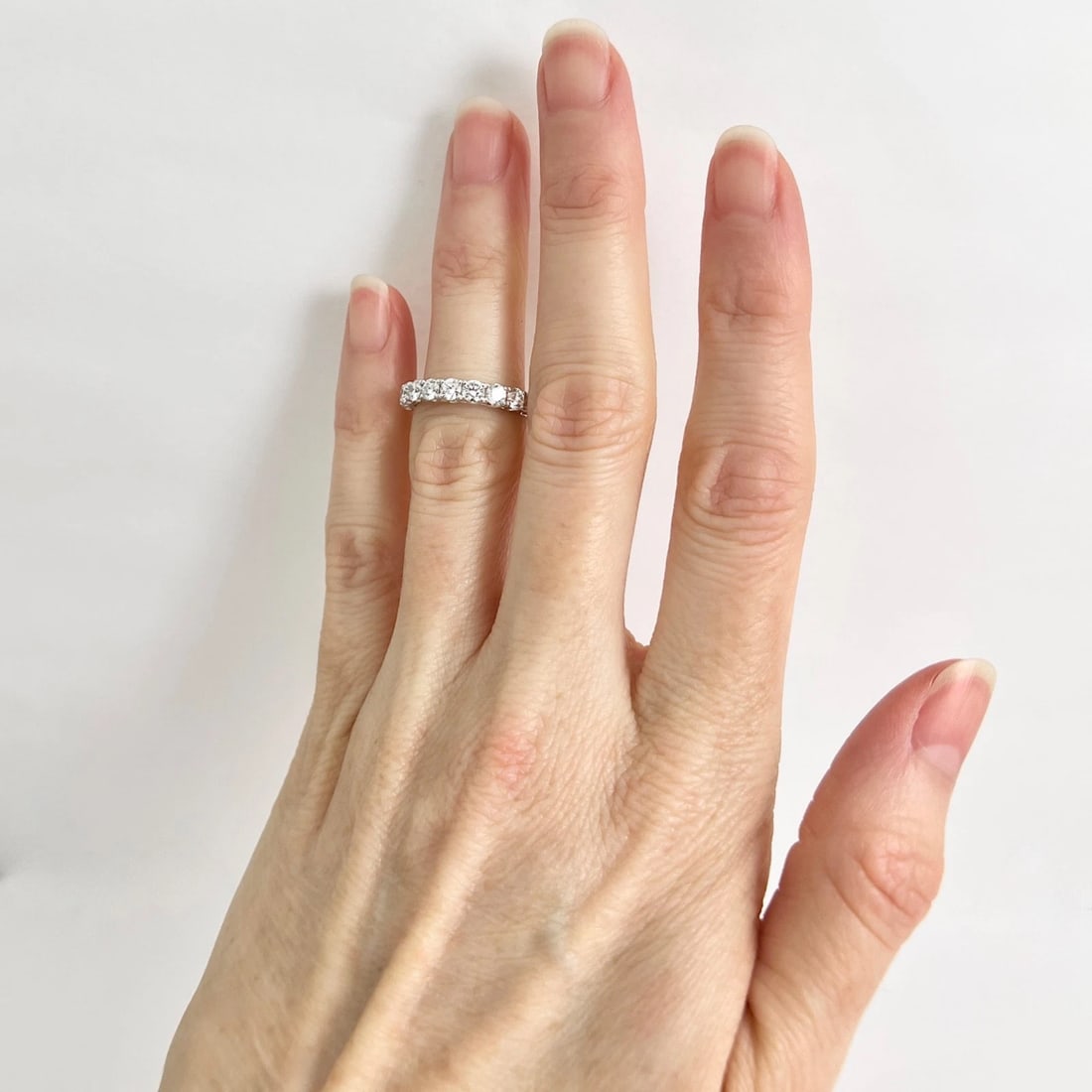 Round Diamond Eternity Ring Wedding Band Platinum, Size 3.5, 1.74 CTW - 2