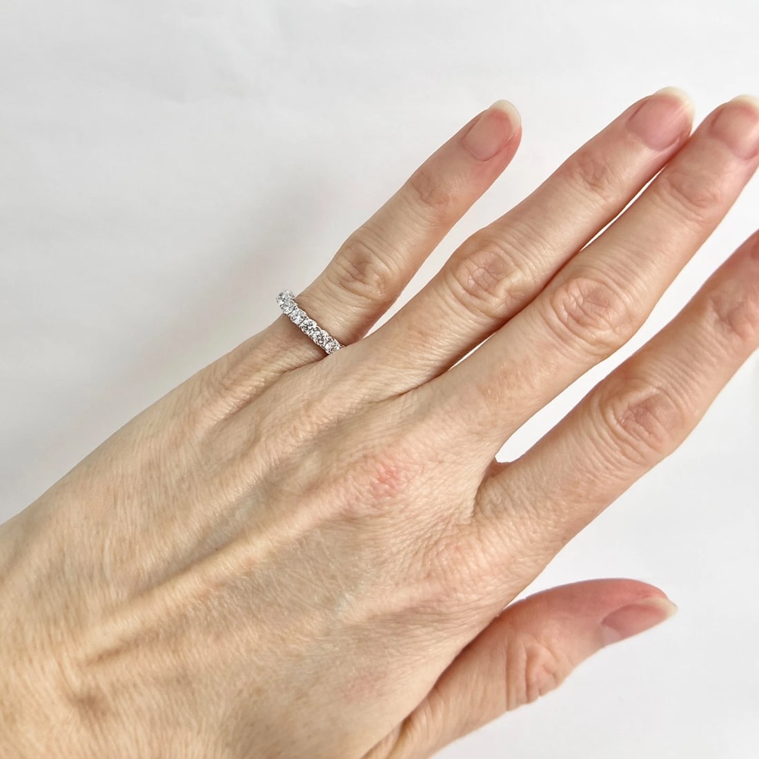 Round Diamond Eternity Ring Wedding Band Platinum, Size 3.5, 1.74 CTW - 5