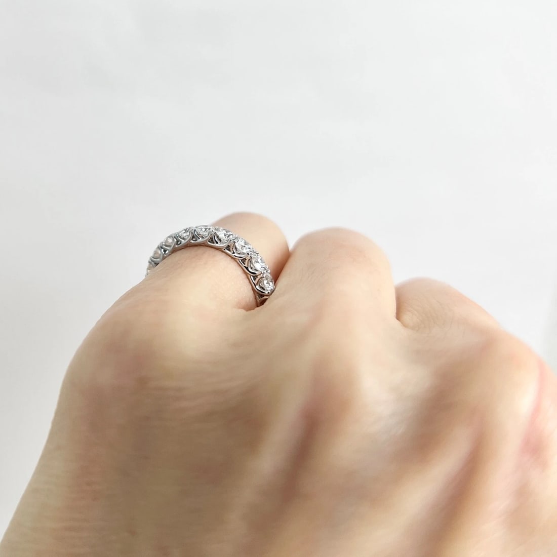 Round Diamond Eternity Ring Wedding Band Platinum, Size 3.5, 1.74 CTW - 6
