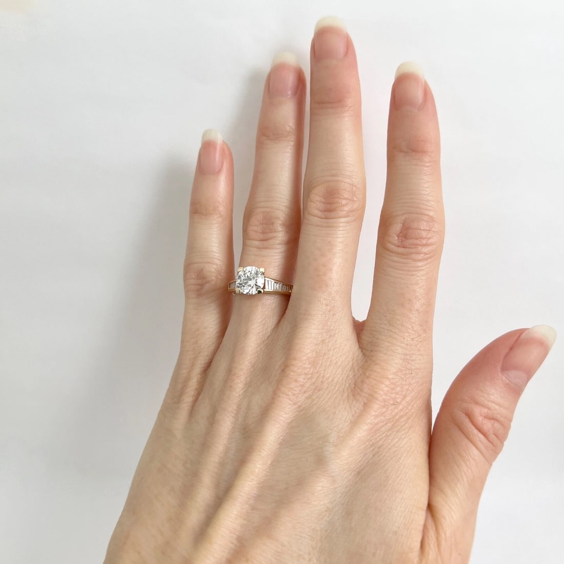 GIA Round Channel-Set Baguette Diamond Engagement Ring 18K Yellow Gold 1.78 CTW - 3