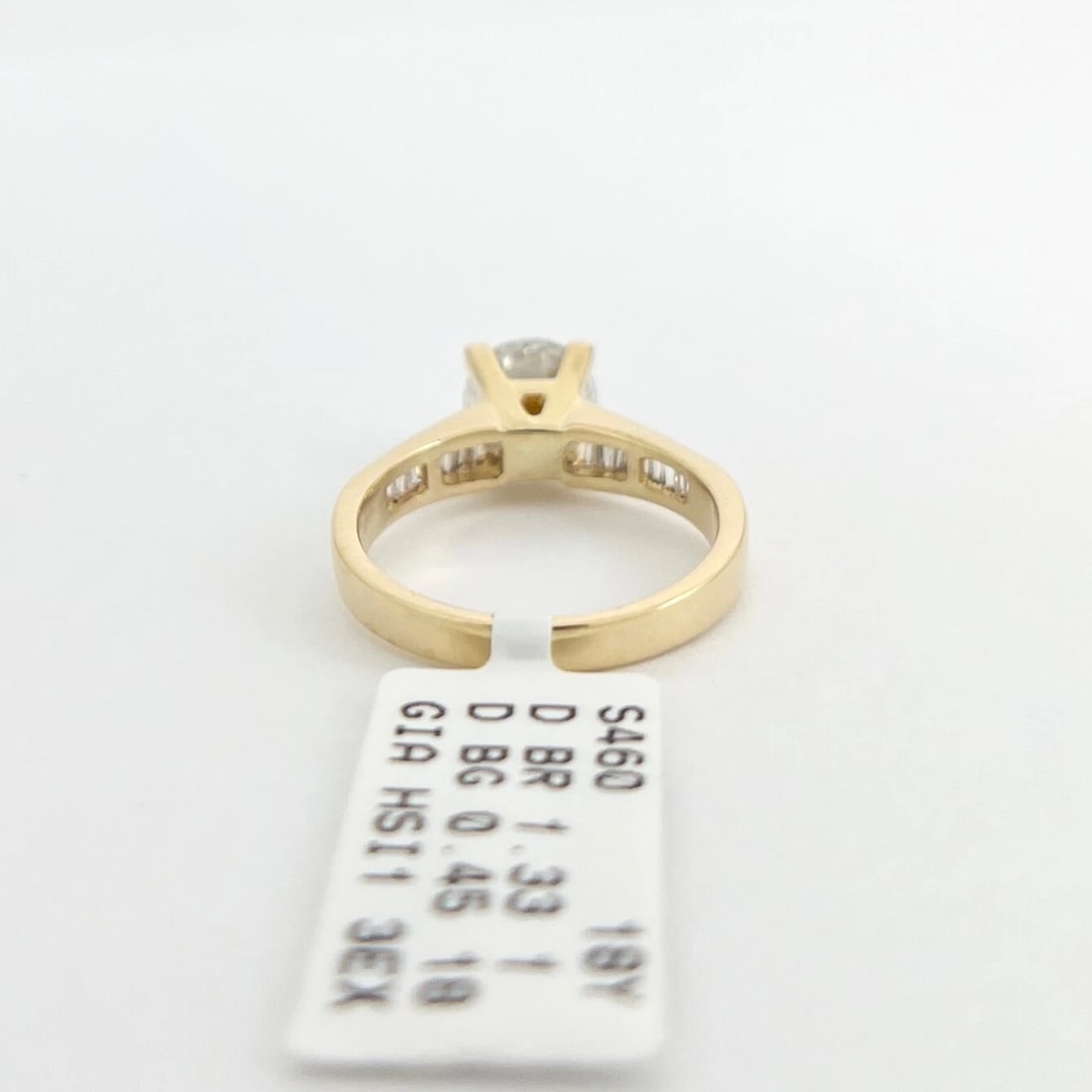 GIA Round Channel-Set Baguette Diamond Engagement Ring 18K Yellow Gold 1.78 CTW - 9