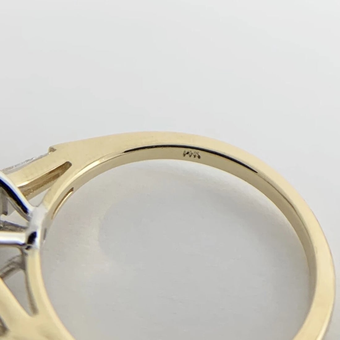 Thin Tapered Baguette Diamond Engagement Ring Setting Mounting 14K Yellow Gold - 11
