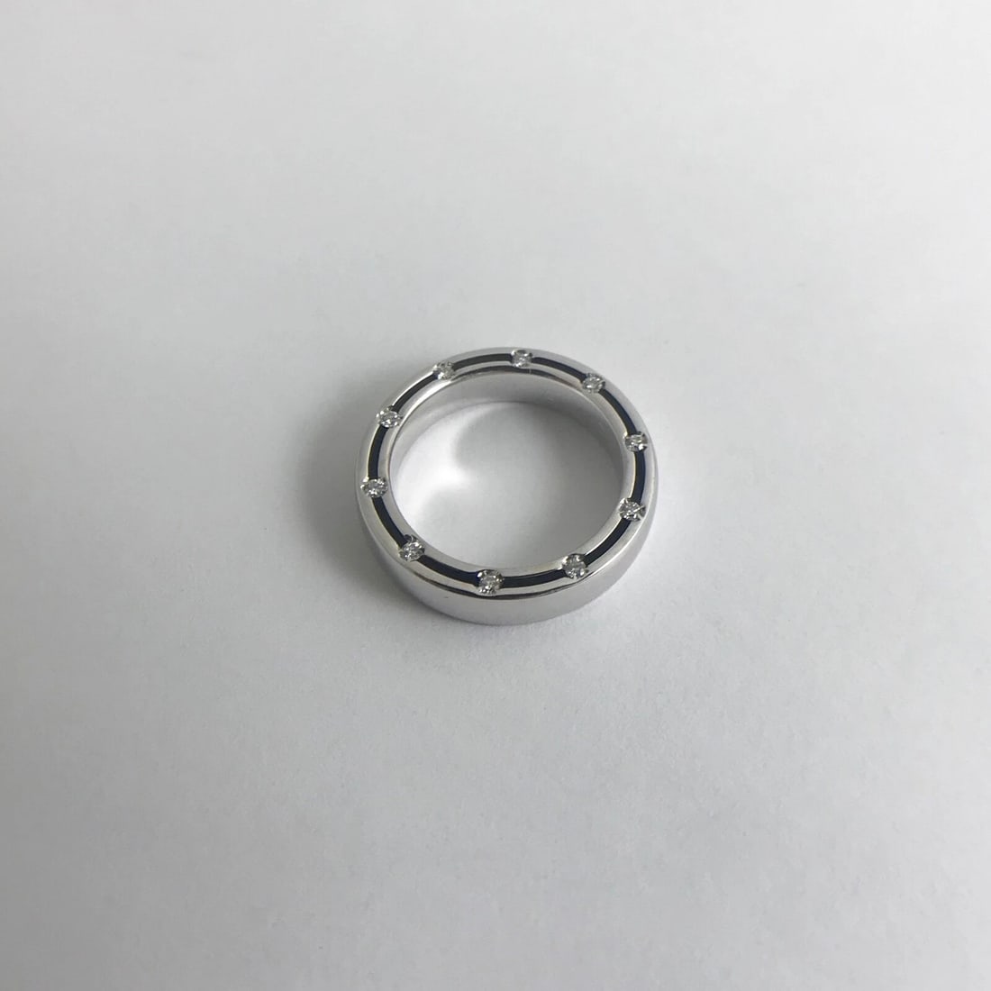 Damiani Brad Pitt D.side Wedding Band Ring 18K White Gold Size 3.75, 5.39 Grams - 10