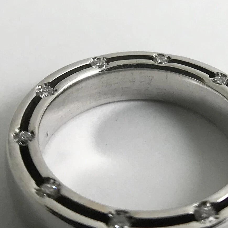 Damiani Brad Pitt D.side Wedding Band Ring 18K White Gold Size 3.75, 5.39 Grams - 12