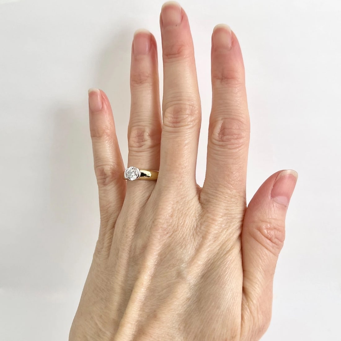 EGL Certified Round Diamond Solitaire Engagement Ring 18K Yellow Gold, .70 CT - 2