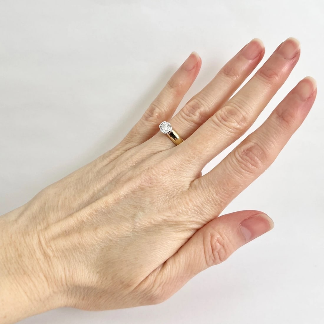 EGL Certified Round Diamond Solitaire Engagement Ring 18K Yellow Gold, .70 CT - 3