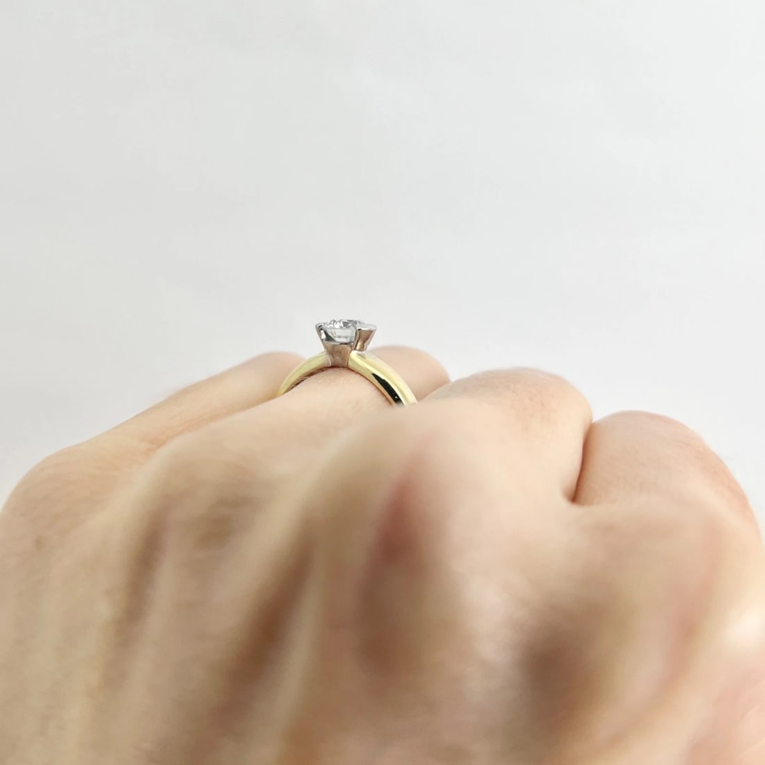 EGL Certified Round Diamond Solitaire Engagement Ring 18K Yellow Gold, .70 CT - 4
