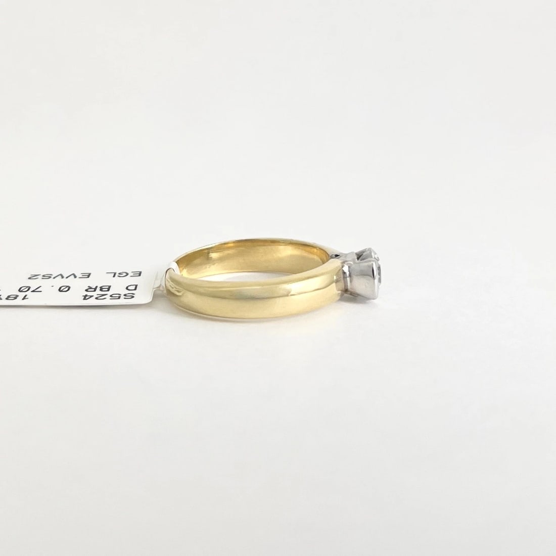 EGL Certified Round Diamond Solitaire Engagement Ring 18K Yellow Gold, .70 CT - 5