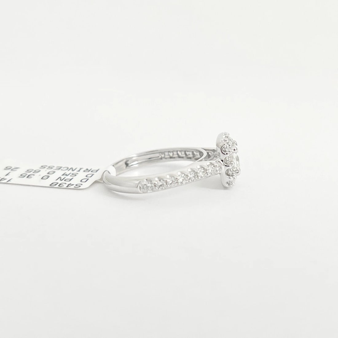 Square Halo Princess Diamond Engagement Ring 14K White Gold, 1.00 CTW, 3.03 Gram - 7
