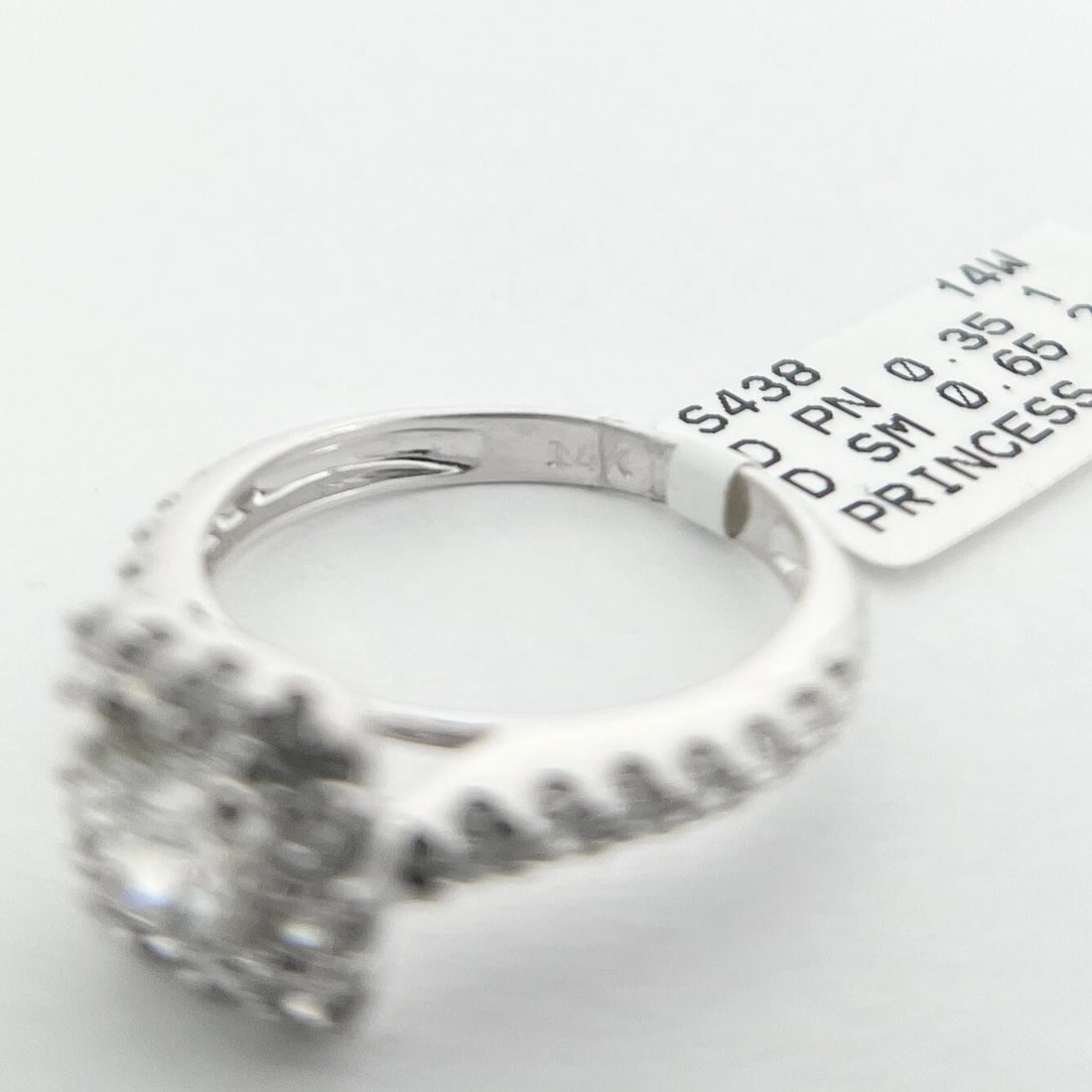 Square Halo Princess Diamond Engagement Ring 14K White Gold, 1.00 CTW, 3.03 Gram - 9