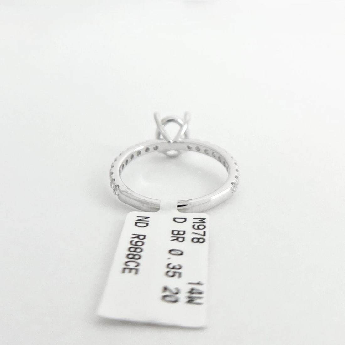 Oval Diamond Band Engagement Ring Setting Mounting 14K White Gold .35 CTW - 9